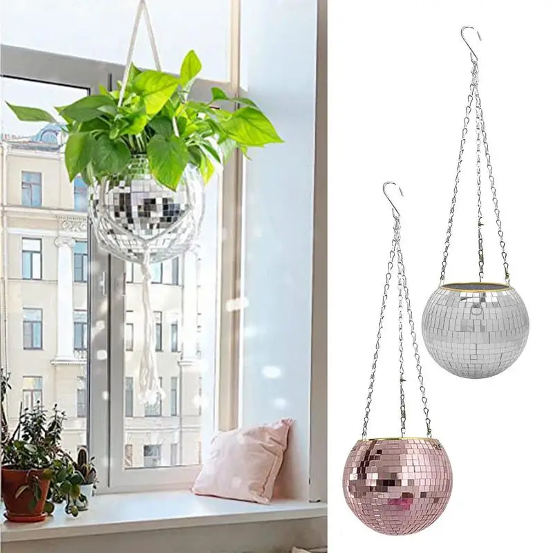 Mirror Hang Disco Ball Planter Handcrafted Chain Hanger Flower Pots Multiuses Pots Macrame Hangers For Home Garden Accessories
Mirror Hang Disco Ball Planter Handcrafted Chain Hanger Flower Pots Multiuses Pots Macrame Hangers For Home Garden Accessories