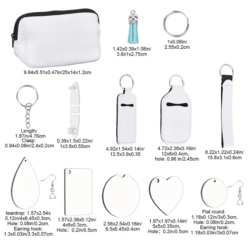 N1HE 38Pcs Blank Sublimation Products Heat Transfer Keychain Blank Earrings Coaster Hand Washing Bottle Sleeve for DIY Crafts
N1HE 38Pcs Blank Sublimation Products Heat Transfer Keychain Blank Earrings Coaster Hand Washing Bottle Sleeve for DIY Crafts