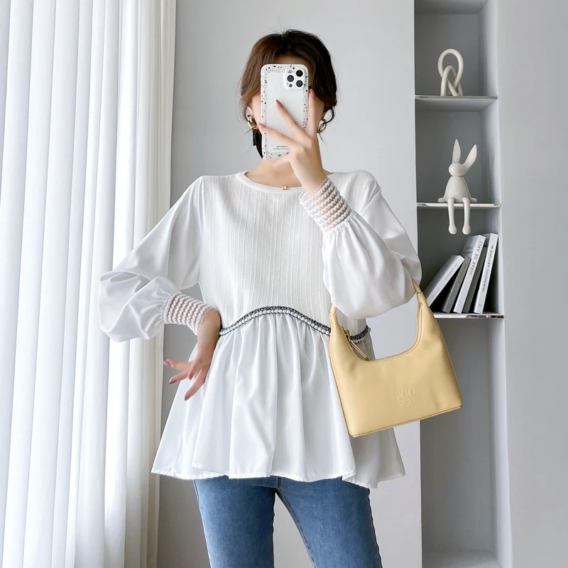 588# 2023 Spring Korean Fashion Maternity Blouses Sweet Cute Long Sleeve Patchwork Shirt A Line Loose Chic Pregnancy Tops Tunic
588# 2023 Spring Korean Fashion Maternity Blouses Sweet Cute Long Sleeve Patchwork Shirt A Line Loose Chic Pregnancy Tops Tunic