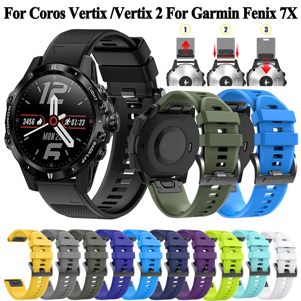 Ремешок Quickfit для Coros Vertix / Vertix 2 Vertix2, браслет для Garmin Fenix 7X 7 6X 5X Epix 2, силиконовый ремешок для часов 26/22 мм
Ремешок Quickfit для Coros Vertix / Vertix 2 Vertix2, браслет для Garmin Fenix 7X 7 6X 5X Epix 2, силиконовый ремешок для часов 26/22 мм