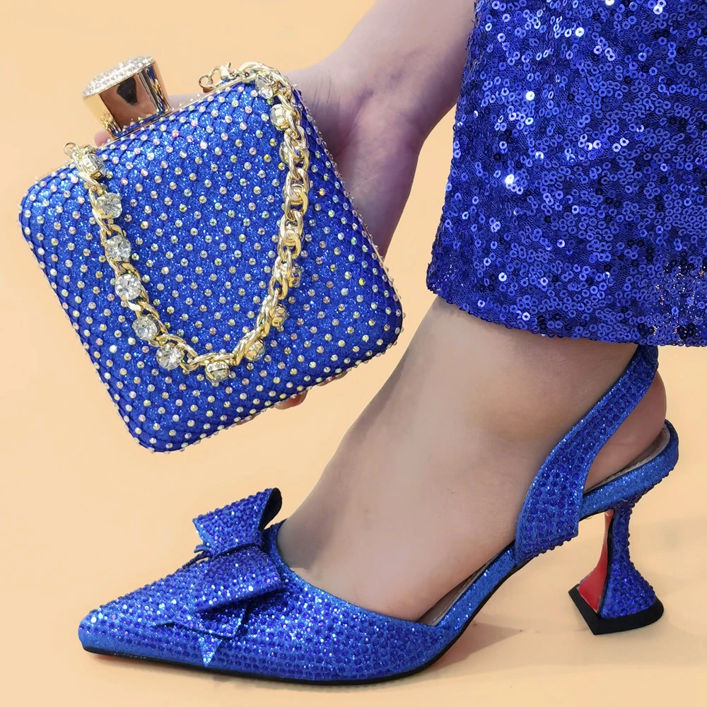 The latest INS style Colorful Bow All-match Pointed Rhinestone Stiletto High Heels Royal Blue Color Women's Shoes And Bags
The latest INS style Colorful Bow All-match Pointed Rhinestone Stiletto High Heels Royal Blue Color Women's Shoes And Bags