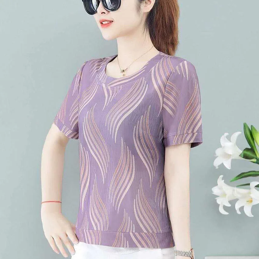 2023 Summer New Fashion Ice-silk T Shirt Woman O Neck Short Sleeve T-shirt Woman Shirt Women Shirts
2023 Summer New Fashion Ice-silk T Shirt Woman O Neck Short Sleeve T-shirt Woman Shirt Women Shirts