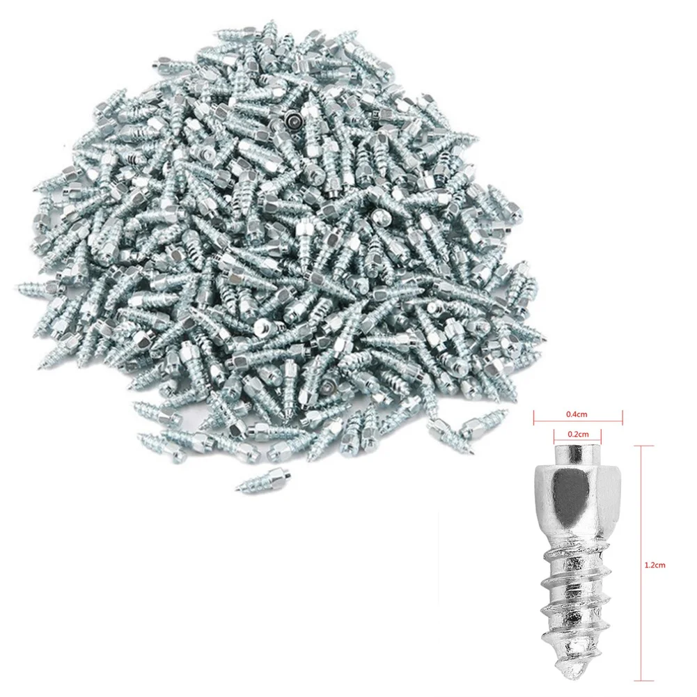 

300pcs Winter 12mm Wheel Lugs Snow Screw Tire Studs Anti Skid Anti-Slip Chains Spikes For Car Truck SUV Motorcycle