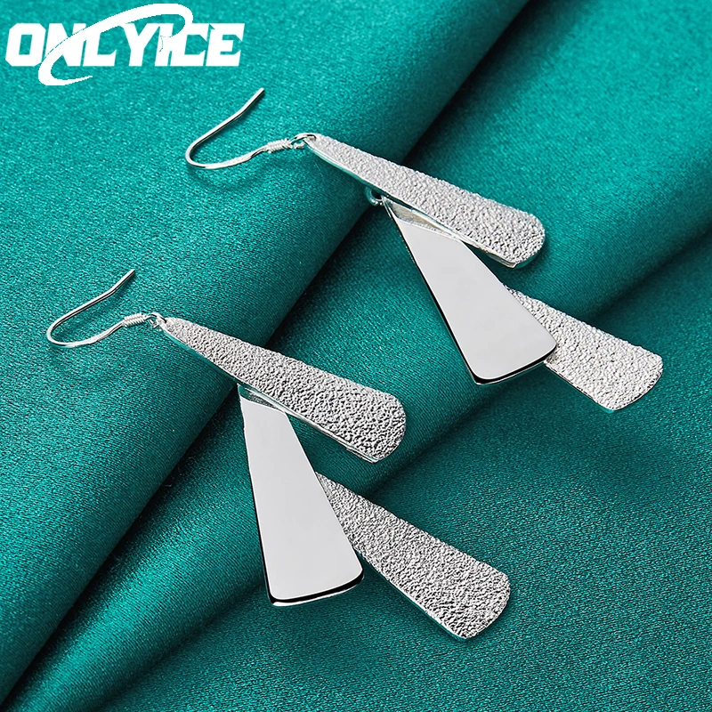 New Noble Jewelry 925 Sterling Silver Geometry Frosted Smooth Long Drop Earring For Woman Fashion Wedding Party Holiday Gifts
New Noble Jewelry 925 Sterling Silver Geometry Frosted Smooth Long Drop Earring For Woman Fashion Wedding Party Holiday Gifts
