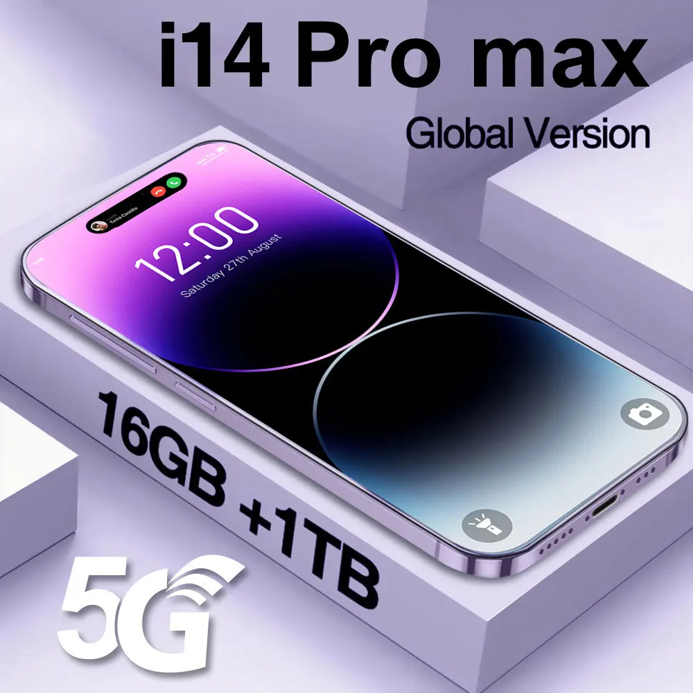 Brand New i14 Pro Max Smartphone 6.8 inch Full Screen Face ID 16GB+1TB Mobile Phones Global Version 4G 5G Cell Phone
Brand New i14 Pro Max Smartphone 6.8 inch Full Screen Face ID 16GB+1TB Mobile Phones Global Version 4G 5G Cell Phone