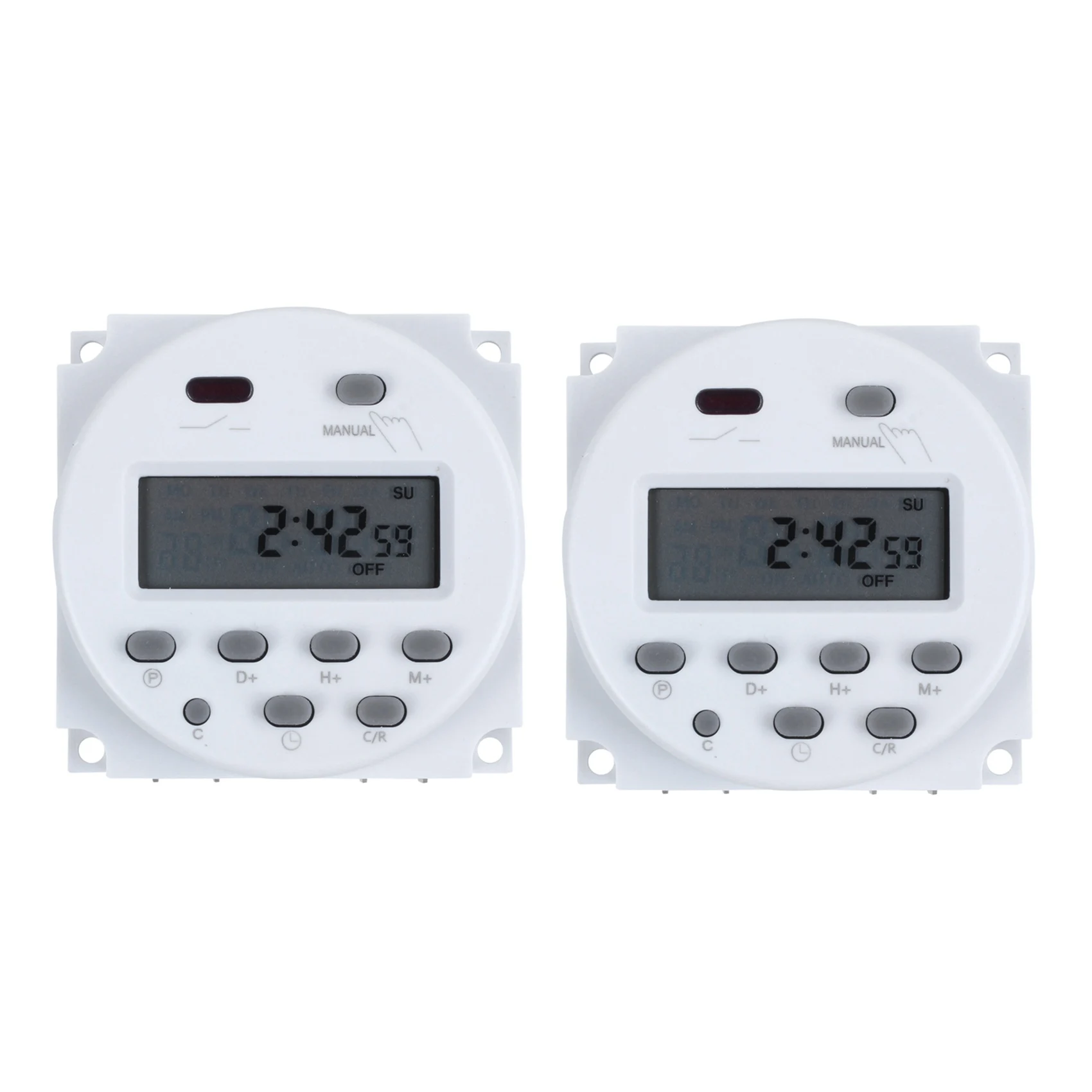 

2X DC 12V Digital LCD Power Programmable Timer Time Switch Relay 16A Amps