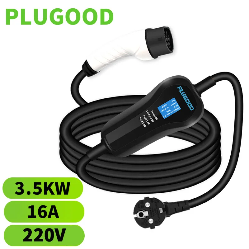 PLUGOOD Type 2 16A 3.5KW Fast EV Charger with Screen, EVSE Electric Vehicle Charger, Cable Electric Vehicle Charging Station
PLUGOOD Type 2 16A 3.5KW Fast EV Charger with Screen, EVSE Electric Vehicle Charger, Cable Electric Vehicle Charging Station