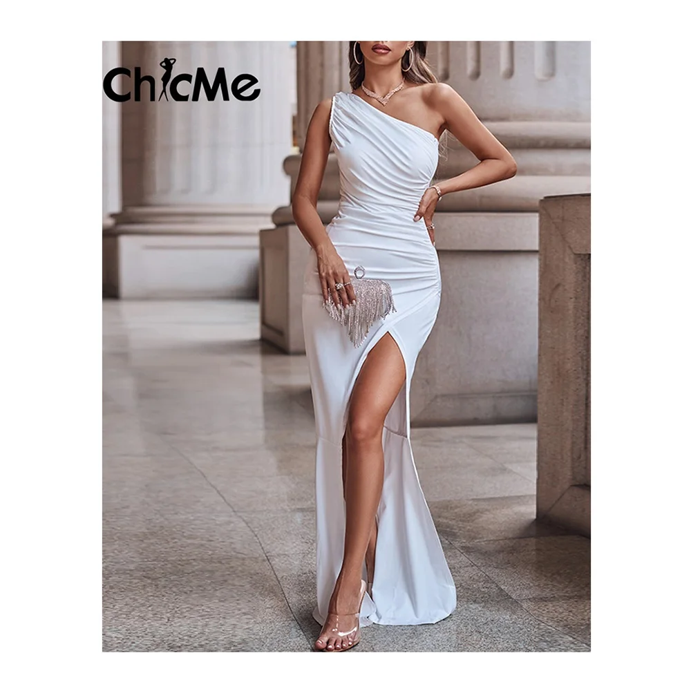 Элегантное женское платье на одно плечо Chicme, однотонное длинное вечернее платье без рукавов с рюшами, длинное женское платье
Элегантное женское платье на одно плечо Chicme, однотонное длинное вечернее платье без рукавов с рюшами, длинное женское платье