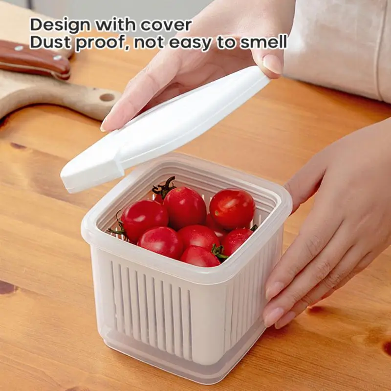Square Airtight Fresh-keeping Box Ginger Garlic Onion Food Refrigerator Storage Box Plastic Draining Fresh-keeping Container
Square Airtight Fresh-keeping Box Ginger Garlic Onion Food Refrigerator Storage Box Plastic Draining Fresh-keeping Container