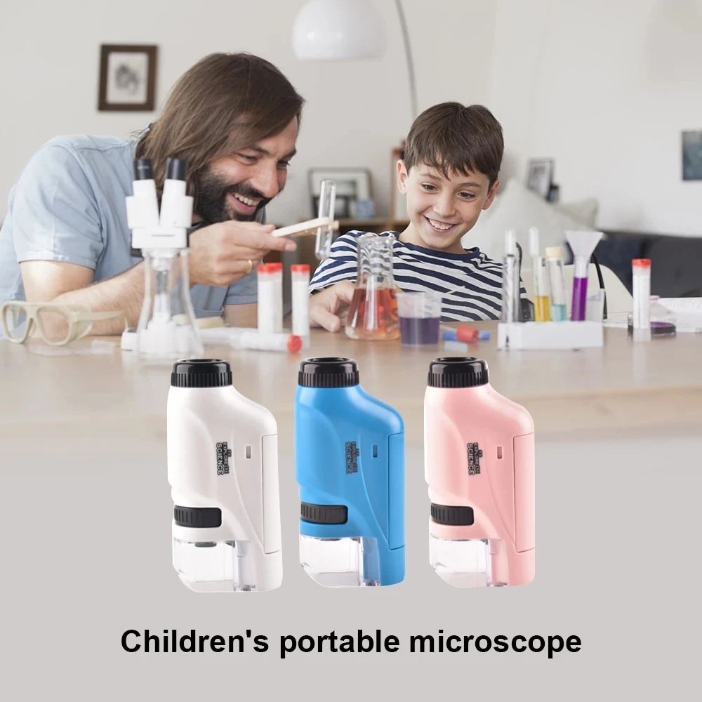 Mini Pocket Microscope Kit 60-120x Lab Handheld Microscope Battery Powered Microscope With LED Light Kids Science Microscop
Mini Pocket Microscope Kit 60-120x Lab Handheld Microscope Battery Powered Microscope With LED Light Kids Science Microscop