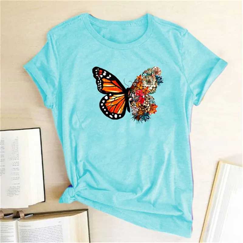 Butterfly Flowers Printing T-Shirts Summer Clothes Tops For Girls Short Sleeve Graphic Round Neck Tees 2022
Butterfly Flowers Printing T-Shirts Summer Clothes Tops For Girls Short Sleeve Graphic Round Neck Tees 2022