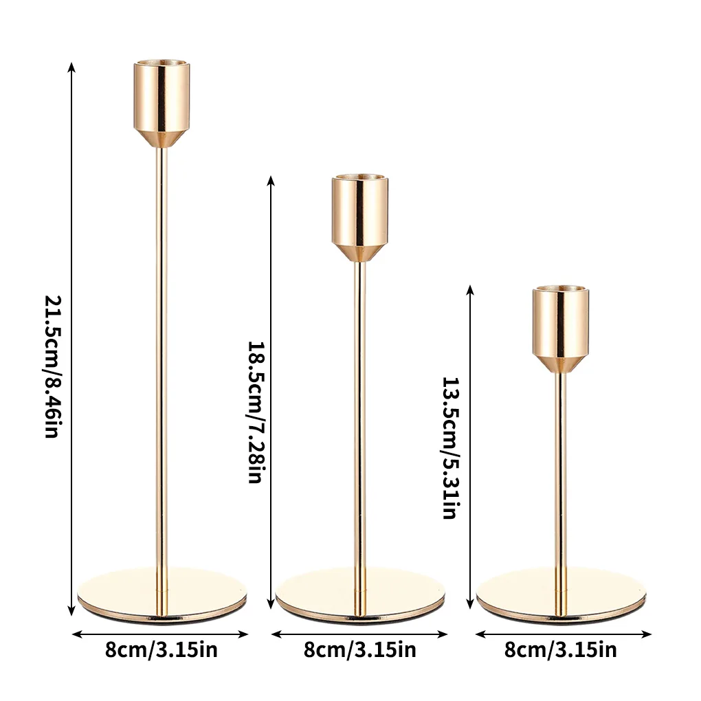 3 Pieces Metal Candle Holders Gold Tall Table Centerpiece Candlesticks Wedding Party Decorative Stands Decoration Kit
3 Pieces Metal Candle Holders Gold Tall Table Centerpiece Candlesticks Wedding Party Decorative Stands Decoration Kit