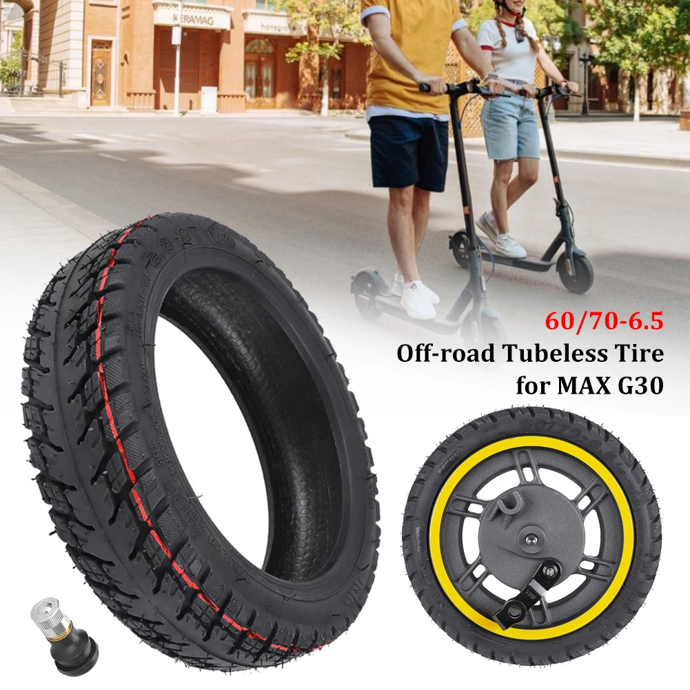 60/70-6.5 Tubeless Rubber Tire Thickened Non-Slip Explosion-proof Off-Road Vacuum Tire For Max G30 Electric Scooters With Valve
60/70-6.5 Tubeless Rubber Tire Thickened Non-Slip Explosion-proof Off-Road Vacuum Tire For Max G30 Electric Scooters With Valve
