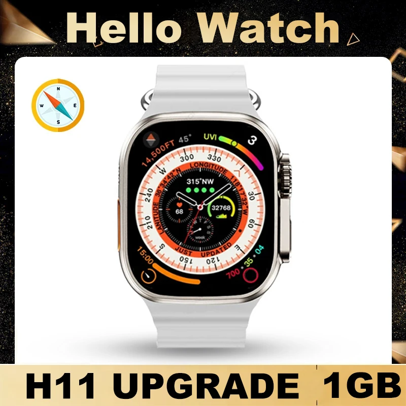 Hello Watch Smart Watch Men 49mm H11 Ultra Upgrade 1:1 Series 8 Wireless Charging Real Compass Bluetooth Call GPS Smartwatch 1GB
Hello Watch Smart Watch Men 49mm H11 Ultra Upgrade 1:1 Series 8 Wireless Charging Real Compass Bluetooth Call GPS Smartwatch 1GB