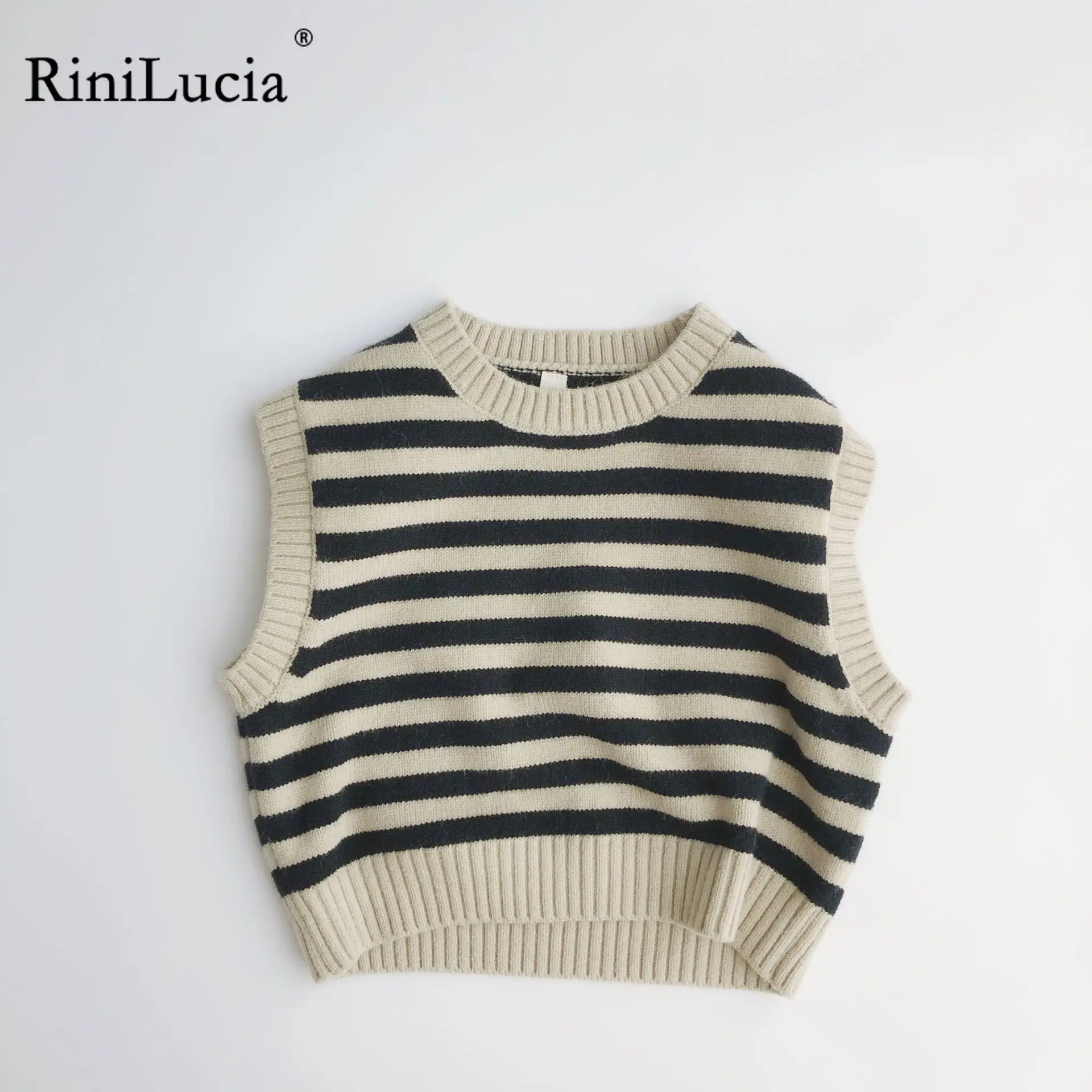 RiniLucia Autumn Girls Waistcoats Knitted Sweater Vest O-neck Striped Vintage Sleeveless Children Outerwear Coats Knitwear
RiniLucia Autumn Girls Waistcoats Knitted Sweater Vest O-neck Striped Vintage Sleeveless Children Outerwear Coats Knitwear