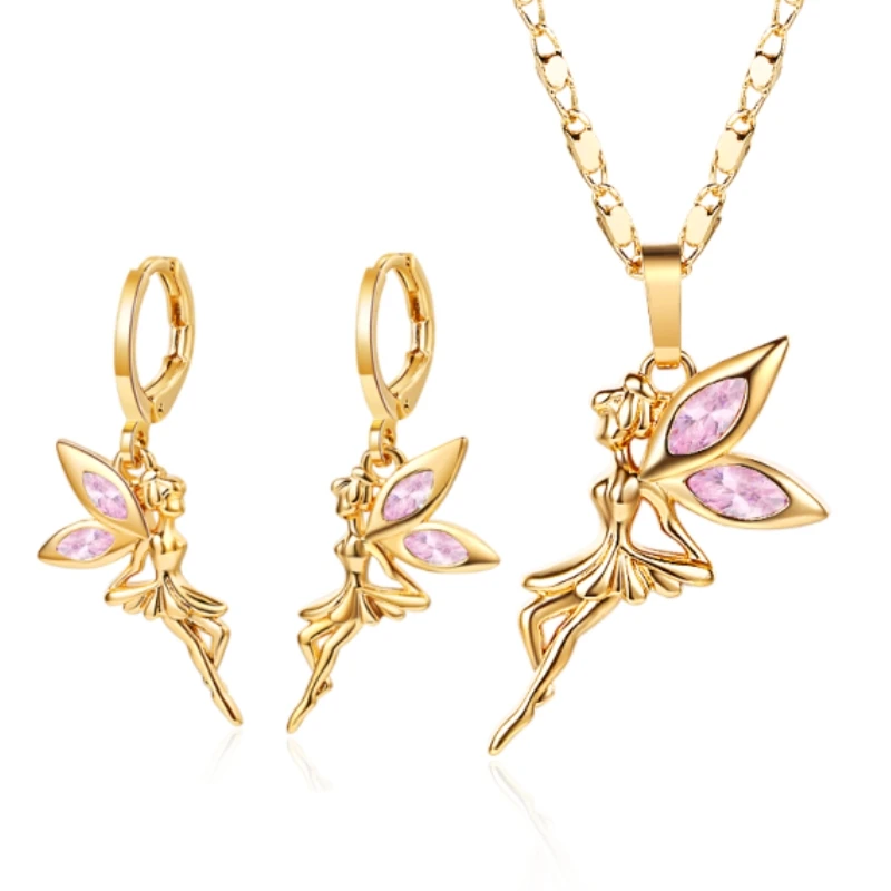 Fashion Diy Design Luxury 18k Gold Angel Earrings Necklace Pendant Sets Women For Jewelry Wife Fine Gifts
Fashion Diy Design Luxury 18k Gold Angel Earrings Necklace Pendant Sets Women For Jewelry Wife Fine Gifts