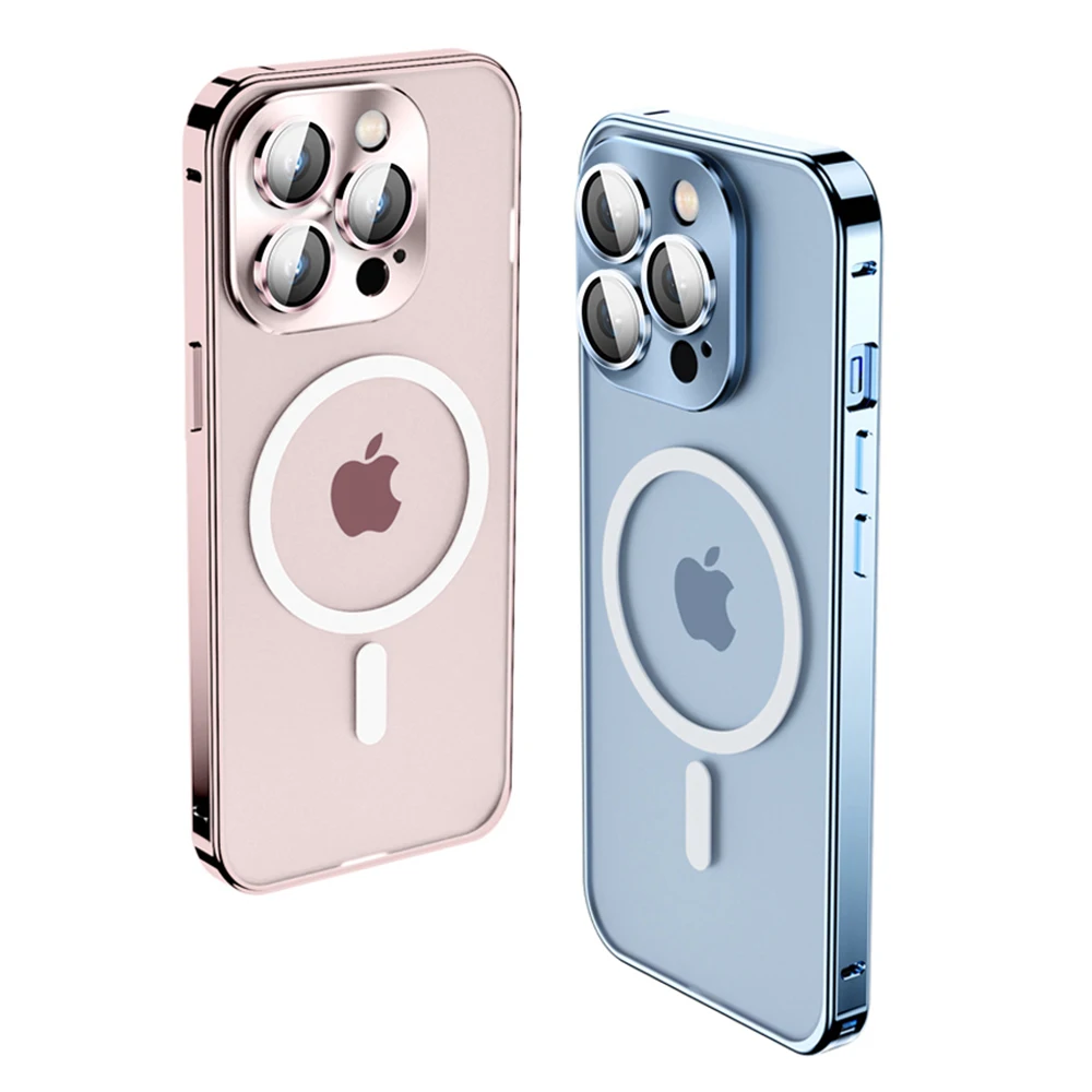 Luxury Metal Bumper For Magsafe Magnetic Wireless Charging Case For iPhone 13 12 Pro Max Transparent With Lens Protector Cover
Luxury Metal Bumper For Magsafe Magnetic Wireless Charging Case For iPhone 13 12 Pro Max Transparent With Lens Protector Cover