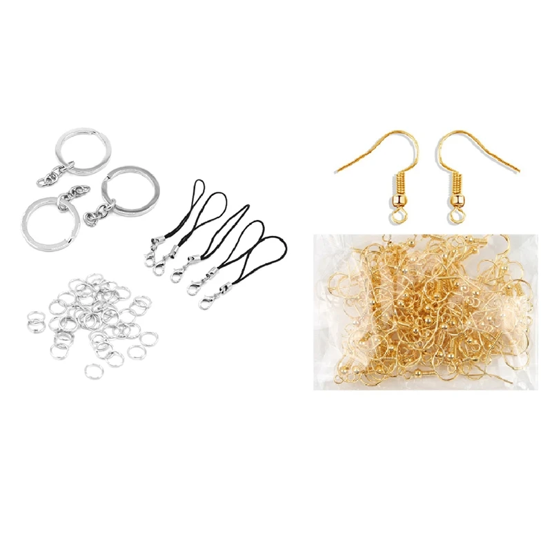 100 Pcs Earring Hooks With Ball And Coil Hypoallergenic Ear Wires & 1 Set Keychain Single Circle Mobile Phone Rope Set
100 Pcs Earring Hooks With Ball And Coil Hypoallergenic Ear Wires & 1 Set Keychain Single Circle Mobile Phone Rope Set
