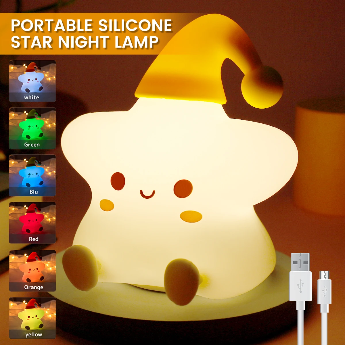 NEW Baby Night Light Silicone Squishy Soft Rechargeable Color Changing Lamp Star Cute Nursery Lamp Portable Color Changing
NEW Baby Night Light Silicone Squishy Soft Rechargeable Color Changing Lamp Star Cute Nursery Lamp Portable Color Changing