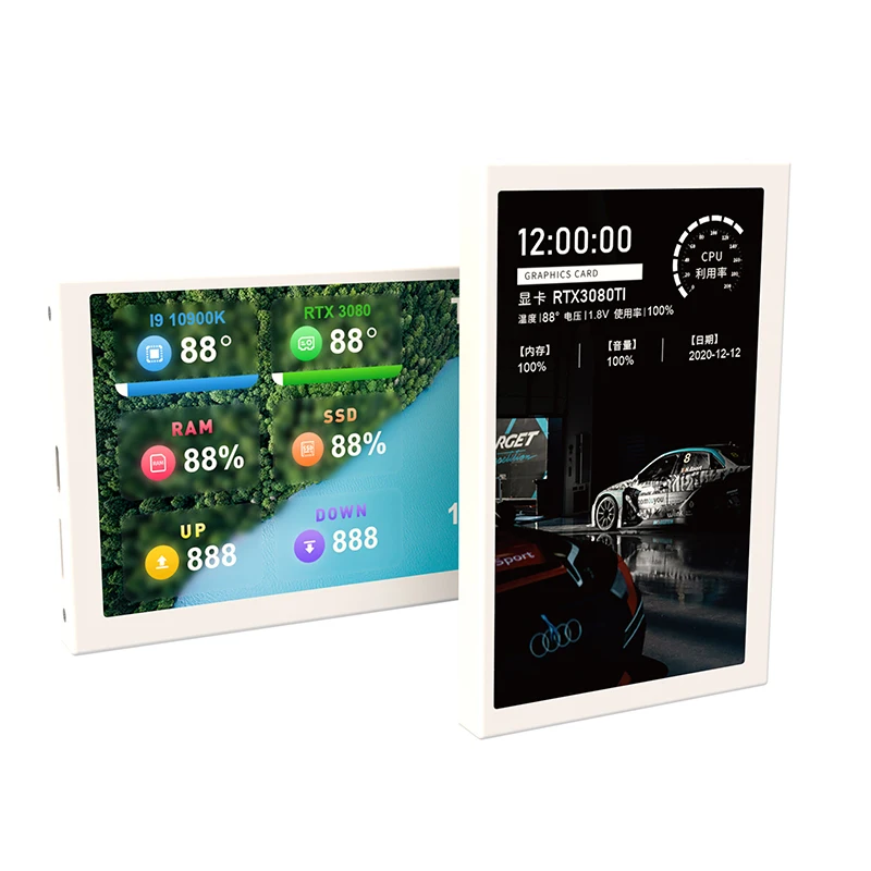 External 5 Inch Monitor Display Screen,Show On Desk,Install Fan Holes,Computer Hardware Working Date Monitoring,Black,White
External 5 Inch Monitor Display Screen,Show On Desk,Install Fan Holes,Computer Hardware Working Date Monitoring,Black,White