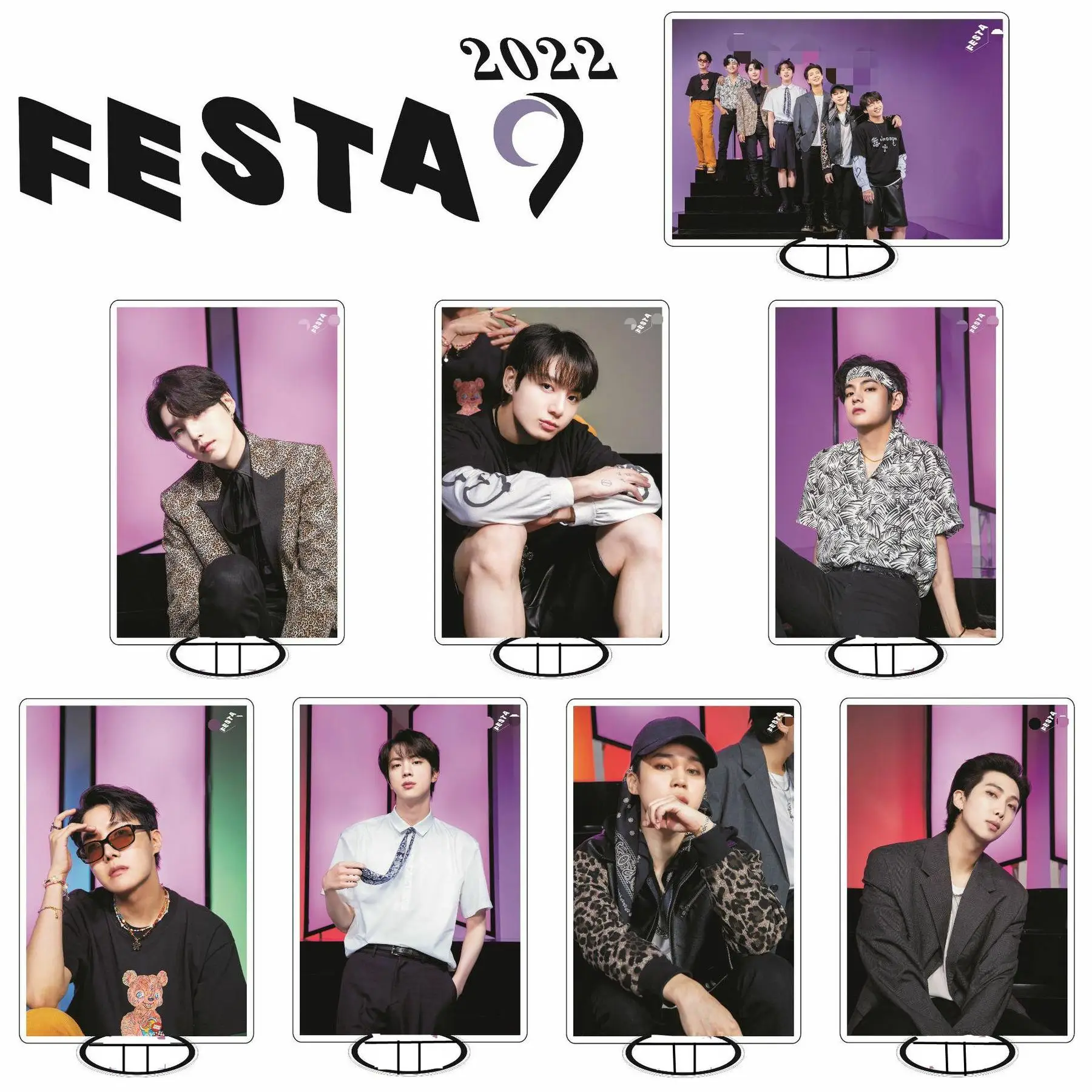 KPOP bangtan boys New FESTA 9th Anniversary Series Acrylic Exquisite Stands Desktop Fashion Decorative Ornaments Gifts SUGA JK V
KPOP bangtan boys New FESTA 9th Anniversary Series Acrylic Exquisite Stands Desktop Fashion Decorative Ornaments Gifts SUGA JK V