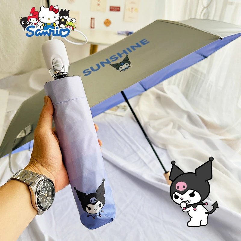 Sanrio Kuromi Titanium Silver Sunshade Kawaii Anime Cute Cartoon Students Sun Protection Full Automatic Fold Umbrella Toys Girls 
Sanrio Kuromi Titanium Silver Sunshade Kawaii Anime Cute Cartoon Students Sun Protection Full Automatic Fold Umbrella Toys Girls