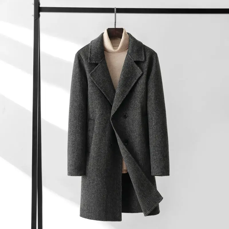 Autumn Winter Fashion Woolen Blends Coat Men Korean Style Lapel Solid Color Windbreaker Thick British Casual Coat Male B349
Autumn Winter Fashion Woolen Blends Coat Men Korean Style Lapel Solid Color Windbreaker Thick British Casual Coat Male B349