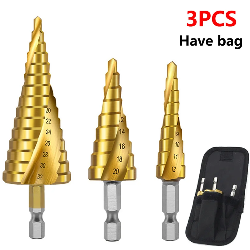4-12 4-20 4-32 HSS Titanium Drill Bit Drilling Power Tools Metal High Speed Steel Wood Hole Cutter Cone Drill Bits
4-12 4-20 4-32 HSS Titanium Drill Bit Drilling Power Tools Metal High Speed Steel Wood Hole Cutter Cone Drill Bits