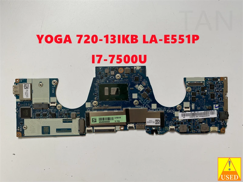 

USED Laptop Motherboard LA-E551P 5B20Q10907 For lenovo YOGA 720-13IKB WITH I5-8250 8G Fully Tested 100% Work