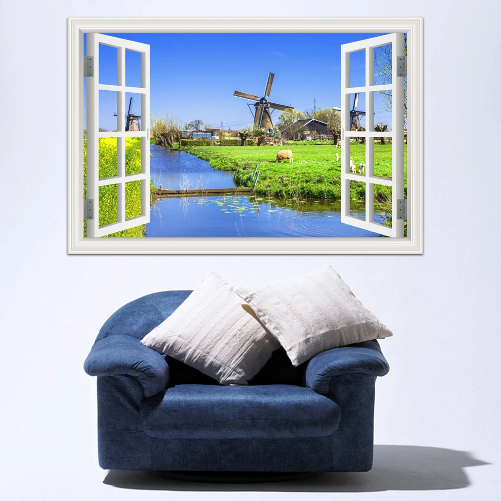 Windmill Nature Landscape Wall Art Decal Vinyl Art Furniture Stickers Suburb Flower Grassland 3D Window View Wall Sticker
Windmill Nature Landscape Wall Art Decal Vinyl Art Furniture Stickers Suburb Flower Grassland 3D Window View Wall Sticker