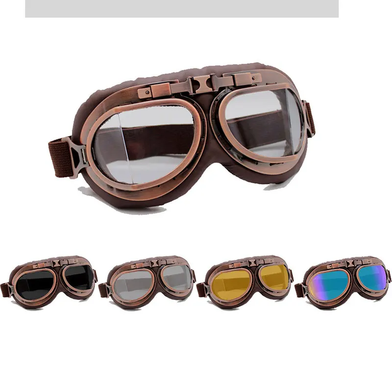 Vintage Motorcycle Goggles Motorbike Glasses Retro Helmet Cycling Glasses Sports Dustproof Eye protection Leather Shades
Vintage Motorcycle Goggles Motorbike Glasses Retro Helmet Cycling Glasses Sports Dustproof Eye protection Leather Shades