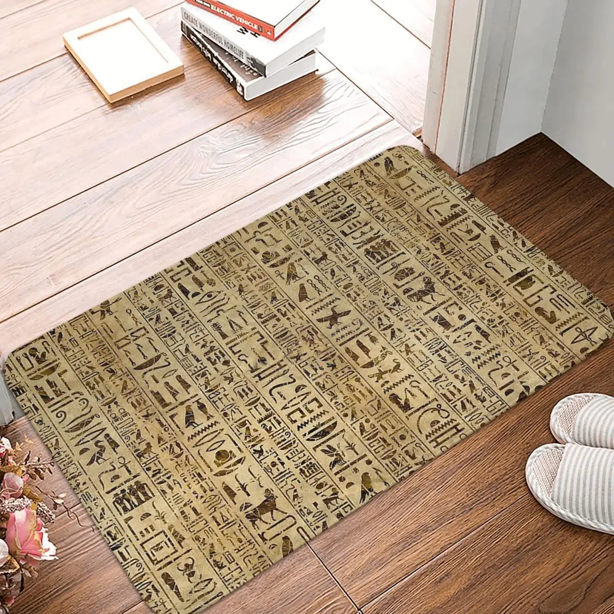 

Ancient Egypt Egyptian Non-slip Doormat Hieroglyphs On Papyrus Bath Bedroom Mat Outdoor Carpet Indoor Modern Decor