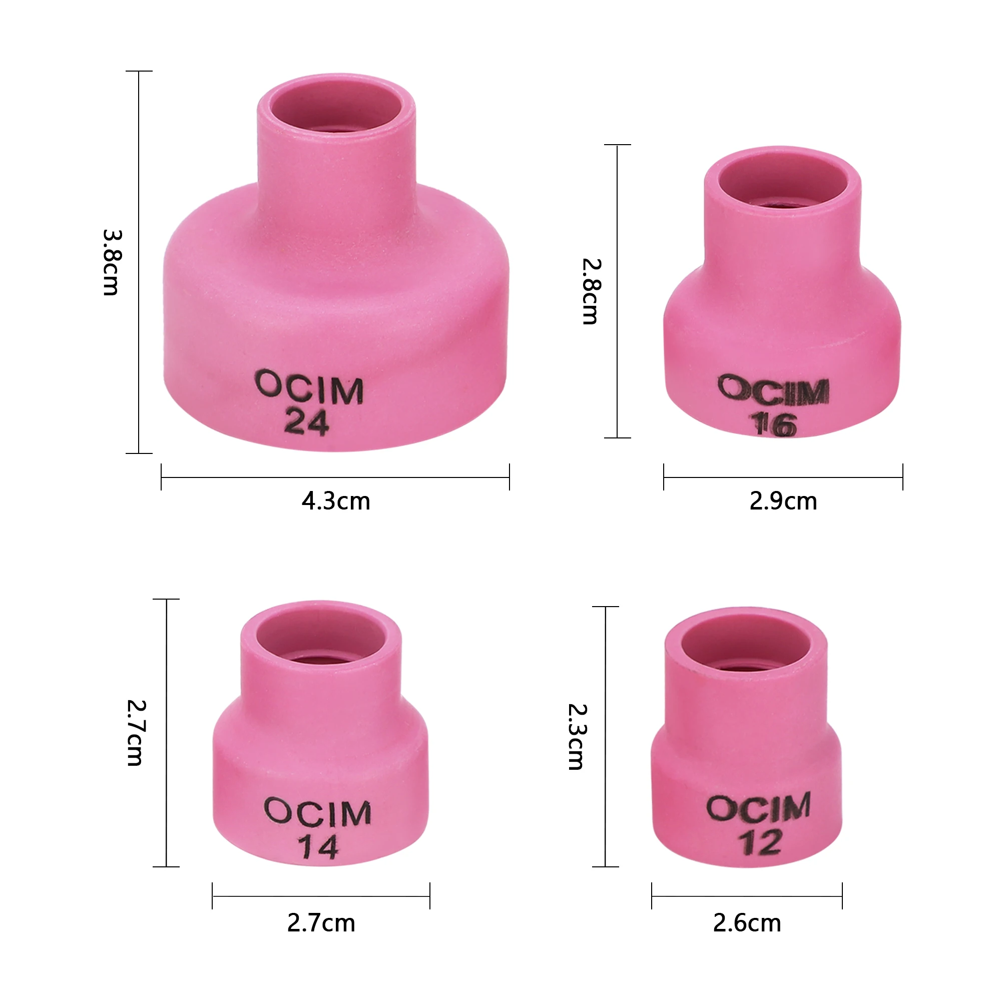 2.4 Mm Nozzle Cups 12 / 14 / 16 / 24 Ceramic Set Tools Welding Gas Lens Kit For WP17 18 26 TIG Welding Consumables
2.4 Mm Nozzle Cups 12 / 14 / 16 / 24 Ceramic Set Tools Welding Gas Lens Kit For WP17 18 26 TIG Welding Consumables