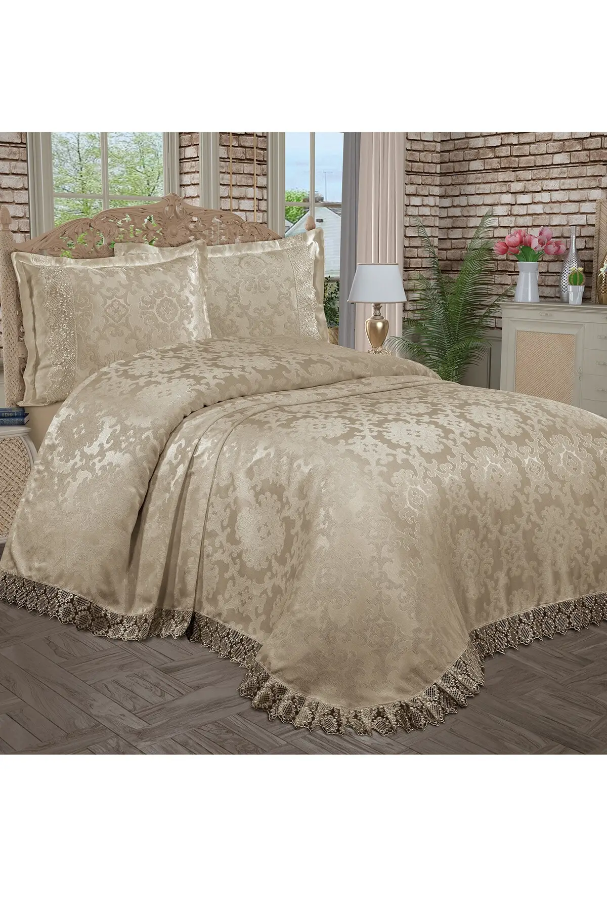 Greenhouse Jacquard Chenil French Lace Double Bed Cover Cappuccino Cotton-Polyester 240x250 Sheets
Greenhouse Jacquard Chenil French Lace Double Bed Cover Cappuccino Cotton-Polyester 240x250 Sheets