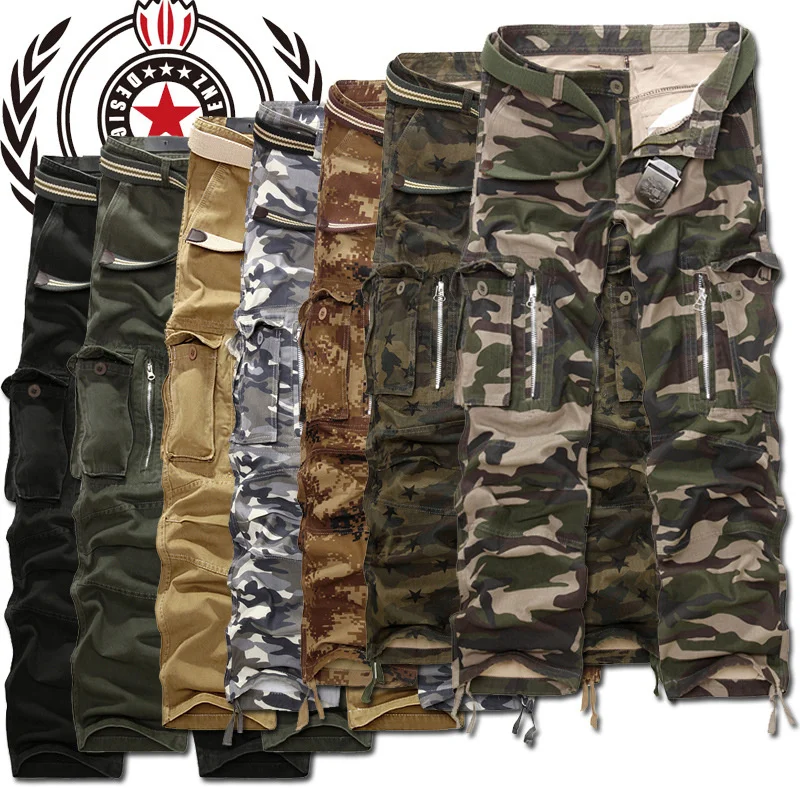 

Military Cargo Pants Men Camouflage Tactical Casual Cotton Casual Trousers Men Pantalon Hombre ( Belt not include )