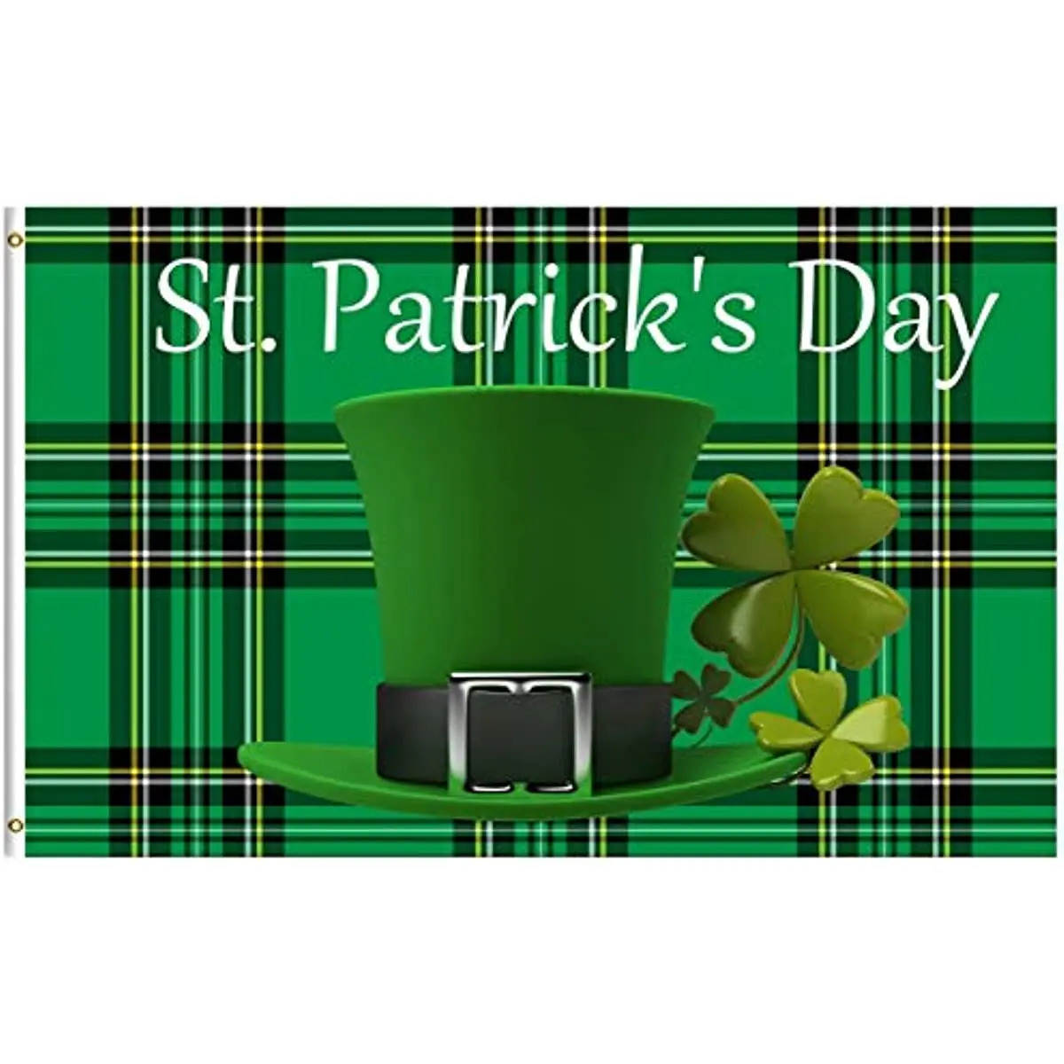 Ирландская шляпа ко Дню Св. Патрика и Шампанский Клевер зеленый черный клетчатый флаг 3X5 футов флаг для улицы комнатный Декор для дома 
Ирландская шляпа ко Дню Св. Патрика и Шампанский Клевер зеленый черный клетчатый флаг 3X5 футов флаг для улицы комнатный Декор для дома