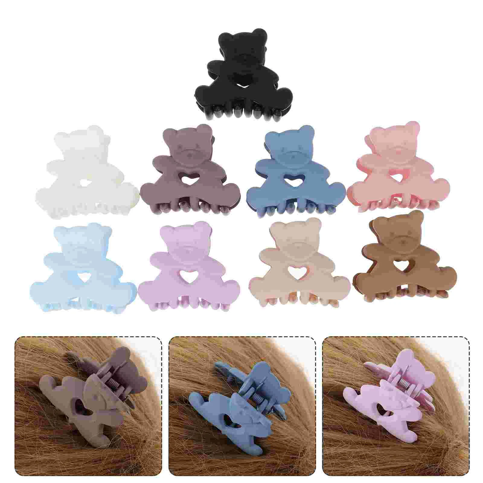 

9 Pcs Mini Clips Hair Hairpin Accessories Woman Headdress Bear Claw Plastic Jaw Clamps Claws