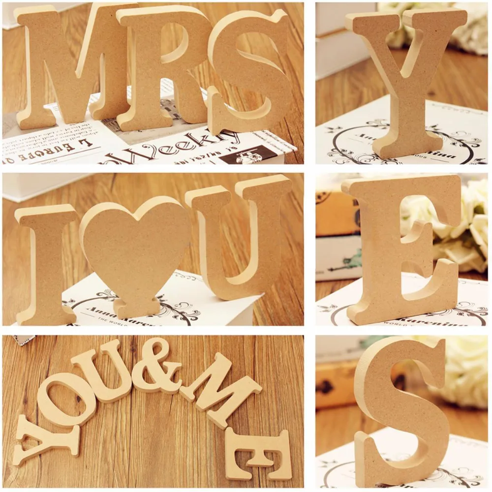 

10CM Diy Freestanding Wood Wooden Letters Home Decorations Wood Color Alphabet Wedding Birthday Party Personalised Name Design