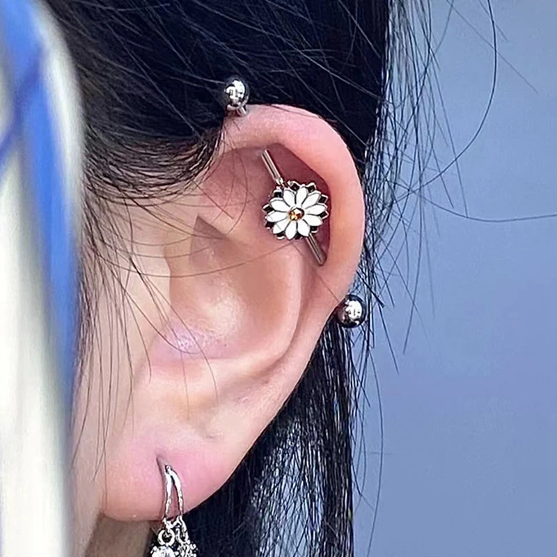 1PC Korean Daisy Industrial Earrings 14g Pierc Ear Gauge Stainless Steel Industrial Piercing 38mm Rod 1.6mm Bar Barbell Jewelry
1PC Korean Daisy Industrial Earrings 14g Pierc Ear Gauge Stainless Steel Industrial Piercing 38mm Rod 1.6mm Bar Barbell Jewelry