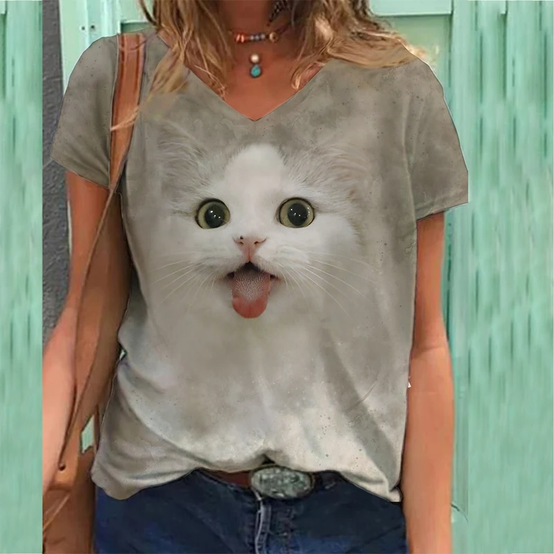 New Cute Cat T-shirt 3D Print Women Butterfly Y2k Tops Streetwear Harajuku Oversized Holiday T Shirts V-Neck Tees Woman Clothing
New Cute Cat T-shirt 3D Print Women Butterfly Y2k Tops Streetwear Harajuku Oversized Holiday T Shirts V-Neck Tees Woman Clothing