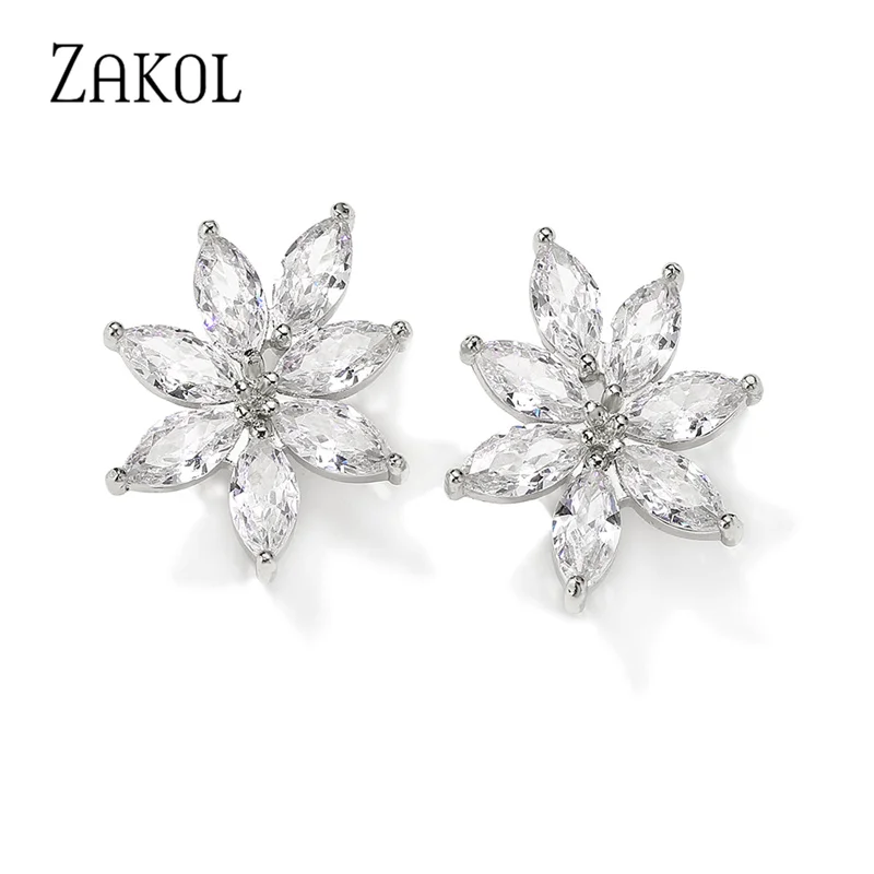 ZAKOL Brand Marquise Cut Cluster Flower Zirconia Crystal Long Dangle Drop Earrings Shiny Leaf Bridal Wedding Jewelry for Women
ZAKOL Brand Marquise Cut Cluster Flower Zirconia Crystal Long Dangle Drop Earrings Shiny Leaf Bridal Wedding Jewelry for Women