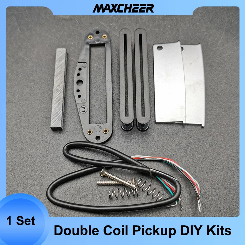 

Electric Pickup DIY Kits- Mini Humbucker Double Coil Pickup Bobbin/Ceramic Bar/Cable/Blade/Baseplate Pieces Pickup Kits