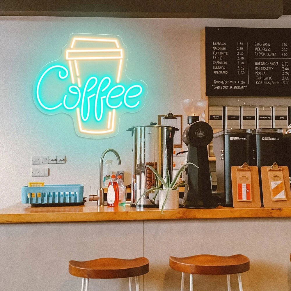 Coffee Cup Light LED Neon Sign Wedding Coffee Shop Sign Birthday Party Room Mural Personality Wall Art Decoration Gift
Coffee Cup Light LED Neon Sign Wedding Coffee Shop Sign Birthday Party Room Mural Personality Wall Art Decoration Gift