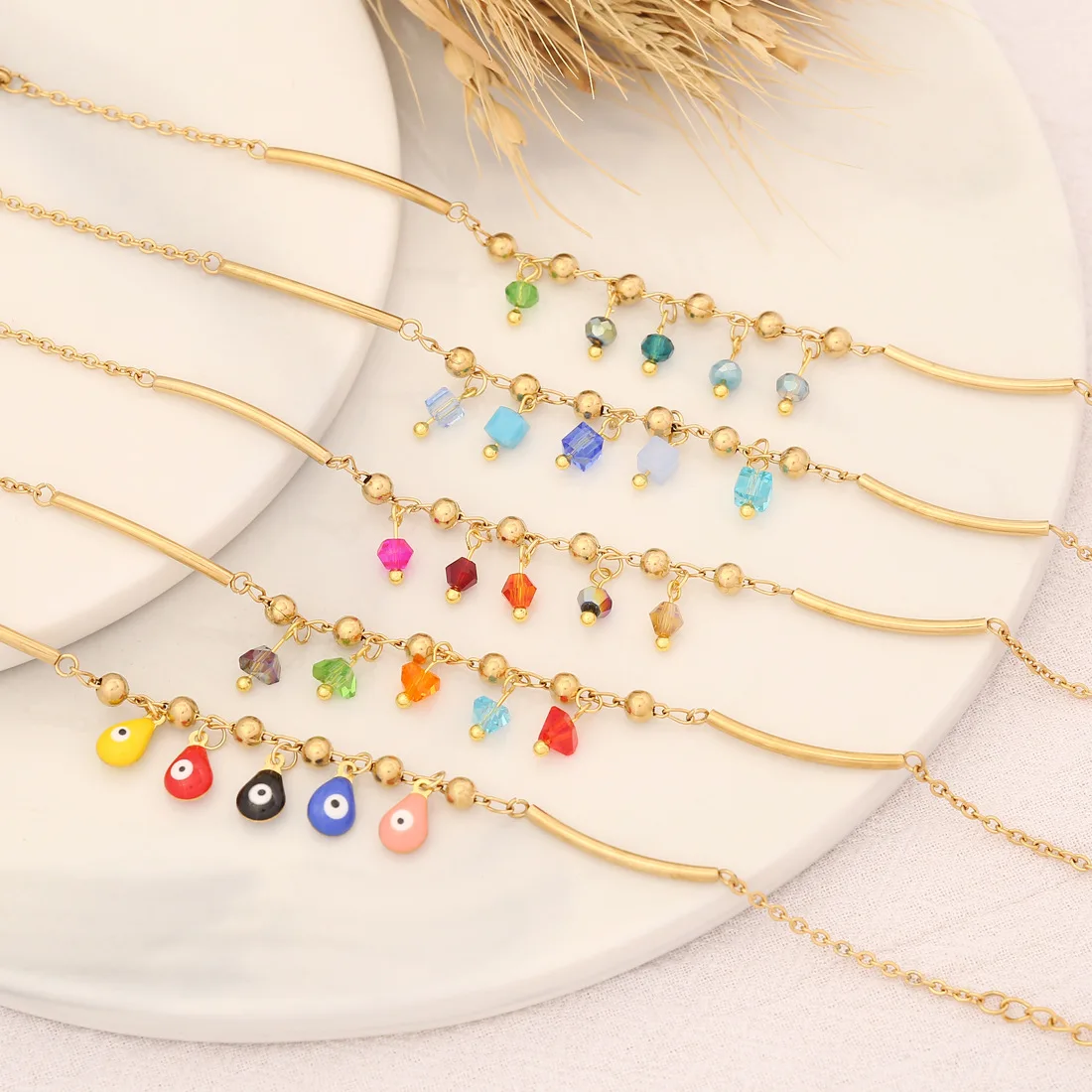 316L Stainless Steel Multi color Crystal Eyes Charm Bracelet For Women Fashion Girl Wrist Jewelry Birthday Gift
316L Stainless Steel Multi color Crystal Eyes Charm Bracelet For Women Fashion Girl Wrist Jewelry Birthday Gift