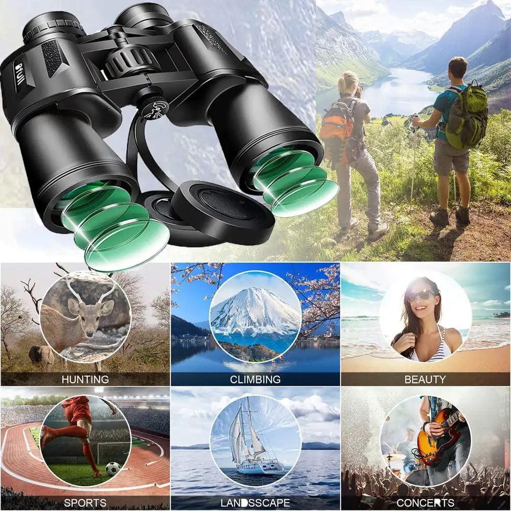 Binoculars, 12x50 Binoculars for Adults, Compact HD High Powered Binoculars with Low Night Vision 50mm Large Field Binoculars wi
Binoculars, 12x50 Binoculars for Adults, Compact HD High Powered Binoculars with Low Night Vision 50mm Large Field Binoculars wi