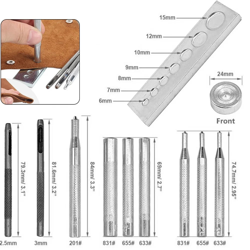 11Pcs Snap Rivet Fastener Buttons Installation Tool Metal Leather Craft Snap Rivet Fastener Buttons Installation Tool Kit
11Pcs Snap Rivet Fastener Buttons Installation Tool Metal Leather Craft Snap Rivet Fastener Buttons Installation Tool Kit