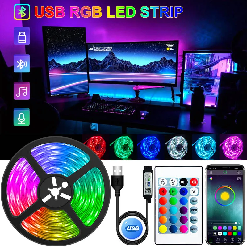 Светодиодная ленсветильник, USB, Bluetooth, RGB, 5 В, гибкая светодиодная лента для подсветильник Ки телевизора
Светодиодная ленсветильник, USB, Bluetooth, RGB, 5 В, гибкая светодиодная лента для подсветильник Ки телевизора