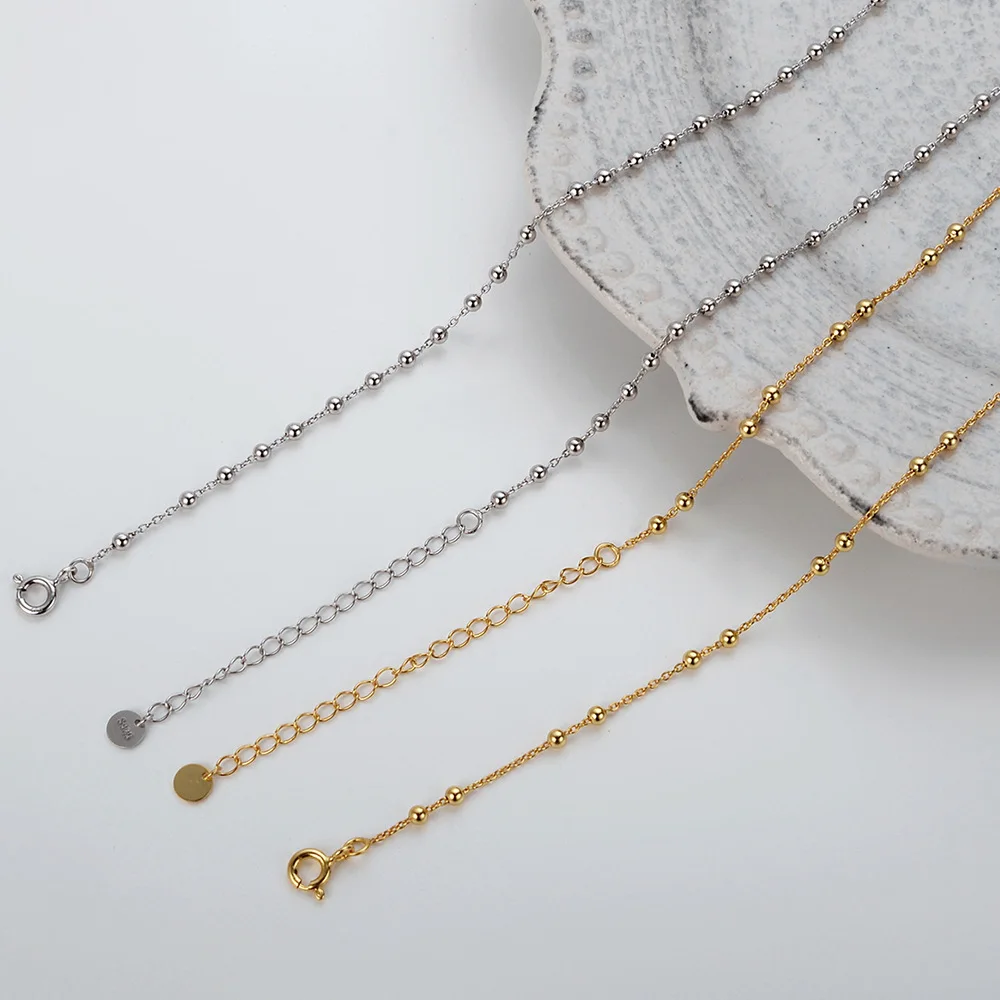 Youth of Vigor Solid 925 Silver Ball Chain 18K Gold Tone Irregular Spaced Beads Statement Necklace Y1S2N1029
Youth of Vigor Solid 925 Silver Ball Chain 18K Gold Tone Irregular Spaced Beads Statement Necklace Y1S2N1029