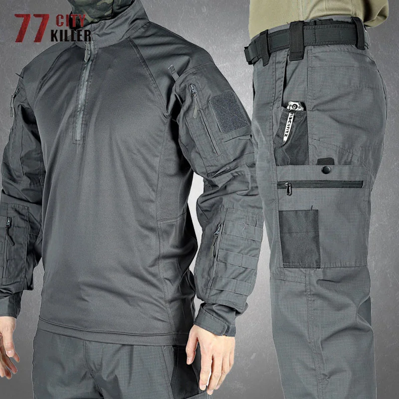 Military Men's Tactical Sets Sprin Autumn Multiple Pockets Combat Tops+caro Pants Suits Outdoor Trainin untin Clotes Male
Military Men's Tactical Sets Sprin Autumn Multiple Pockets Combat Tops+caro Pants Suits Outdoor Trainin untin Clotes Male