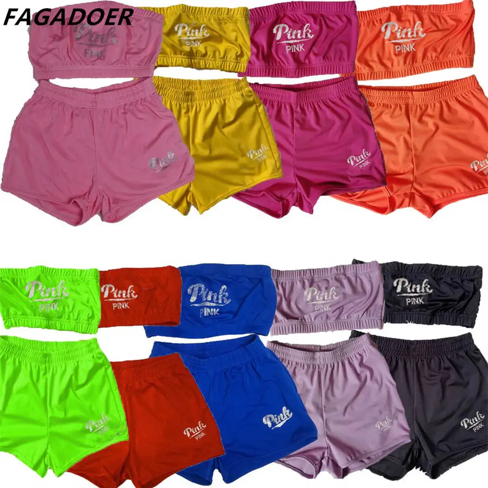 FAGADOER Sexy Off Shoulder Shorts Two Piece Sets Summer PINK Letter Diamonds Wrap Chest Top + Shorts Outfit Women Matching Suits
FAGADOER Sexy Off Shoulder Shorts Two Piece Sets Summer PINK Letter Diamonds Wrap Chest Top + Shorts Outfit Women Matching Suits